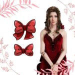 noeud inspiré de Aerith avec sa robe rouge de Final Fantasy 7